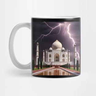 Iconic World Landmarks During A Thunderstorm : Taj Mahal India Mug